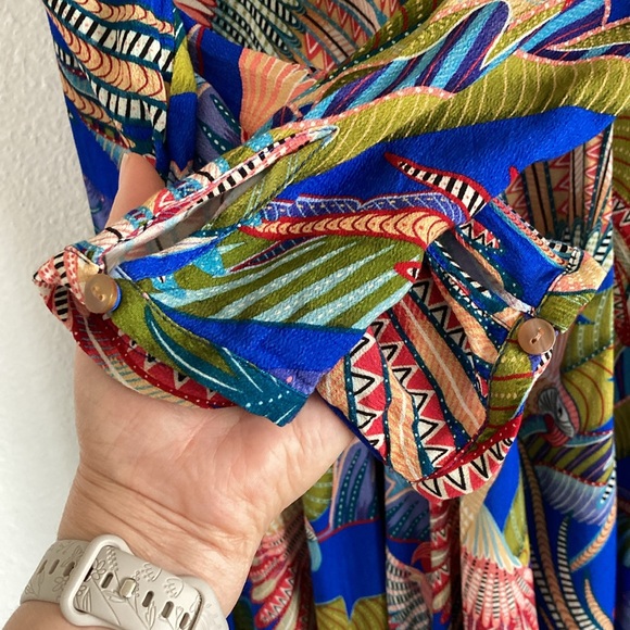 FARM Rio Blue Macaw Flight Maxi Dress M - Picture 11 of 16